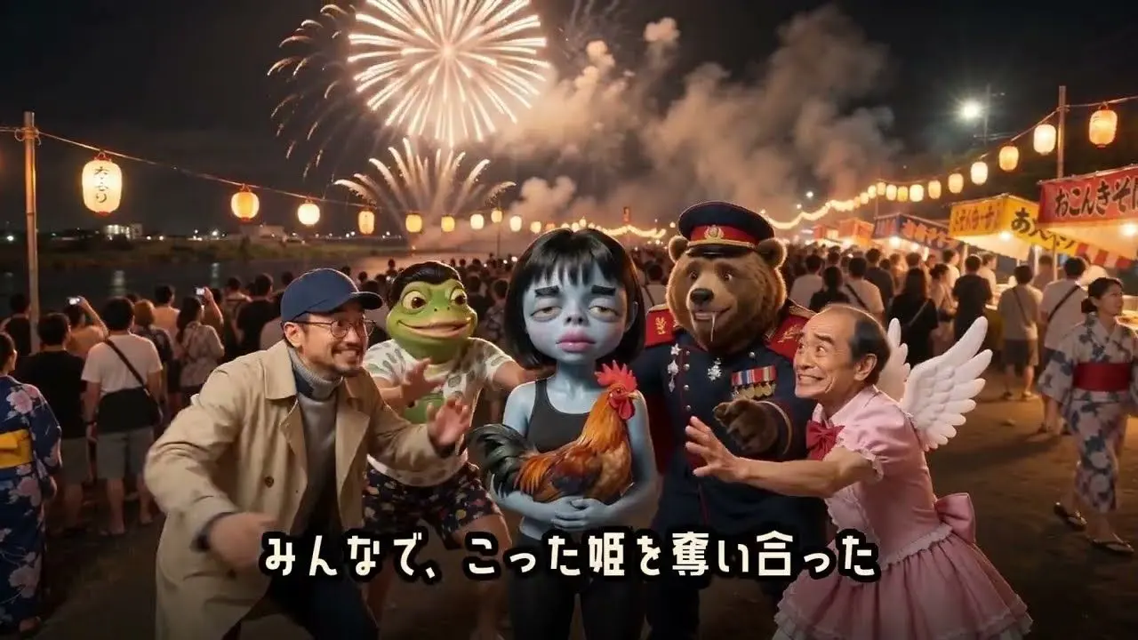 こった姫を奪い合う男性たちのサムネイル